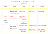 Annual Missions Conference 2012 Schedule